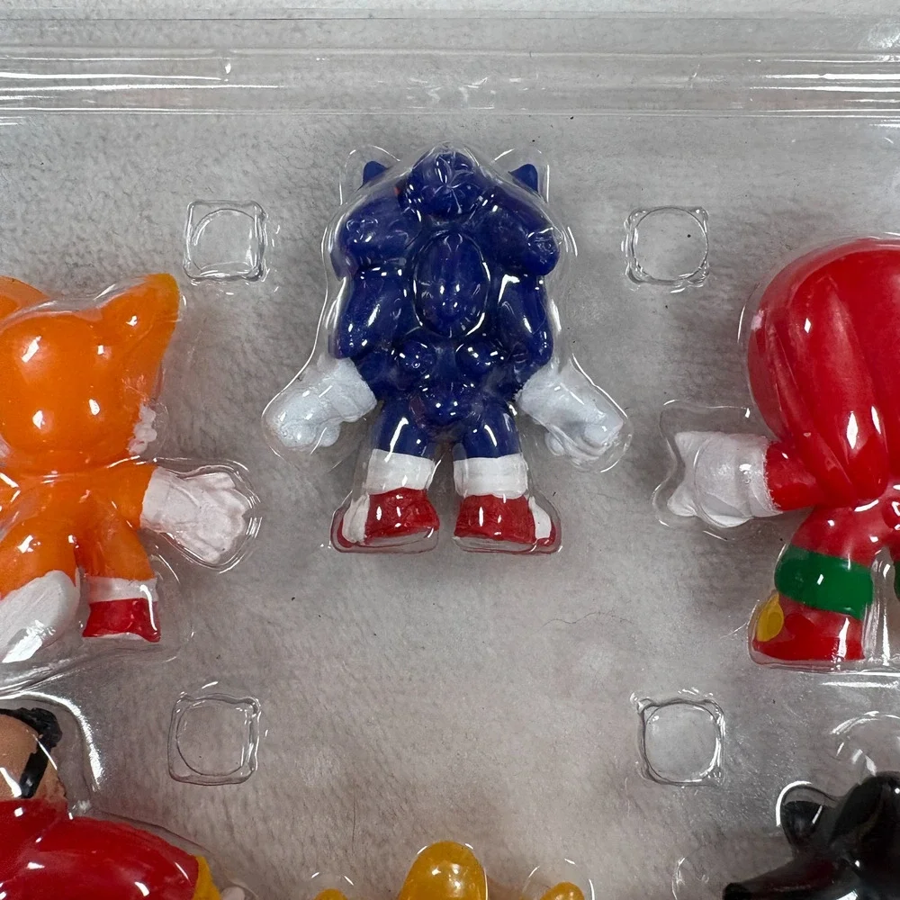 Sonic The Hedgehog Christmas Ornament Figure Lot Of 6 Plastic Clamshell